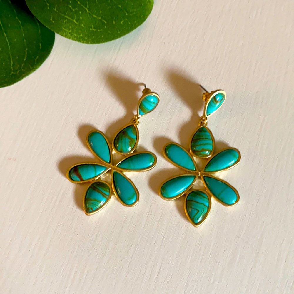 Karen Kane turquoise statement earrings